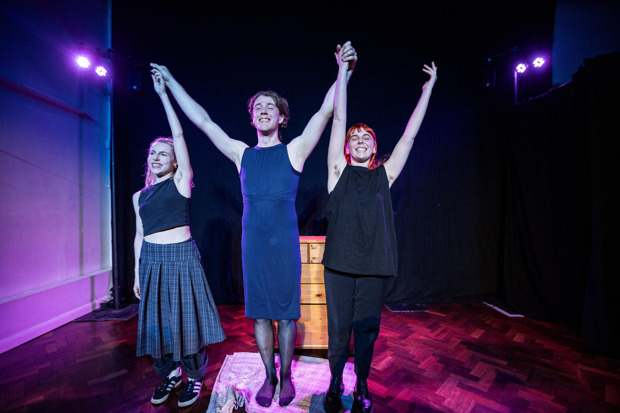 Robyn Faye, Willow MacDonald, and Isobel Sheard in Spit It Out - photo curtesy of the Colchester Fringe Festival